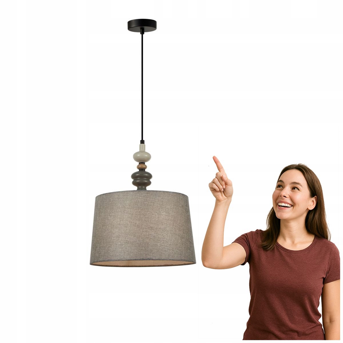 Klasická závěsná lampa Nerom černá Italux, 150 cm, E27