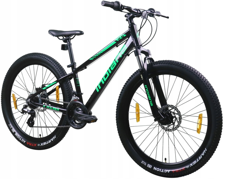 Rower młodzieżowy Indiana X-Pulser 2.6 26 cali dla chłopca Czarno-zielony