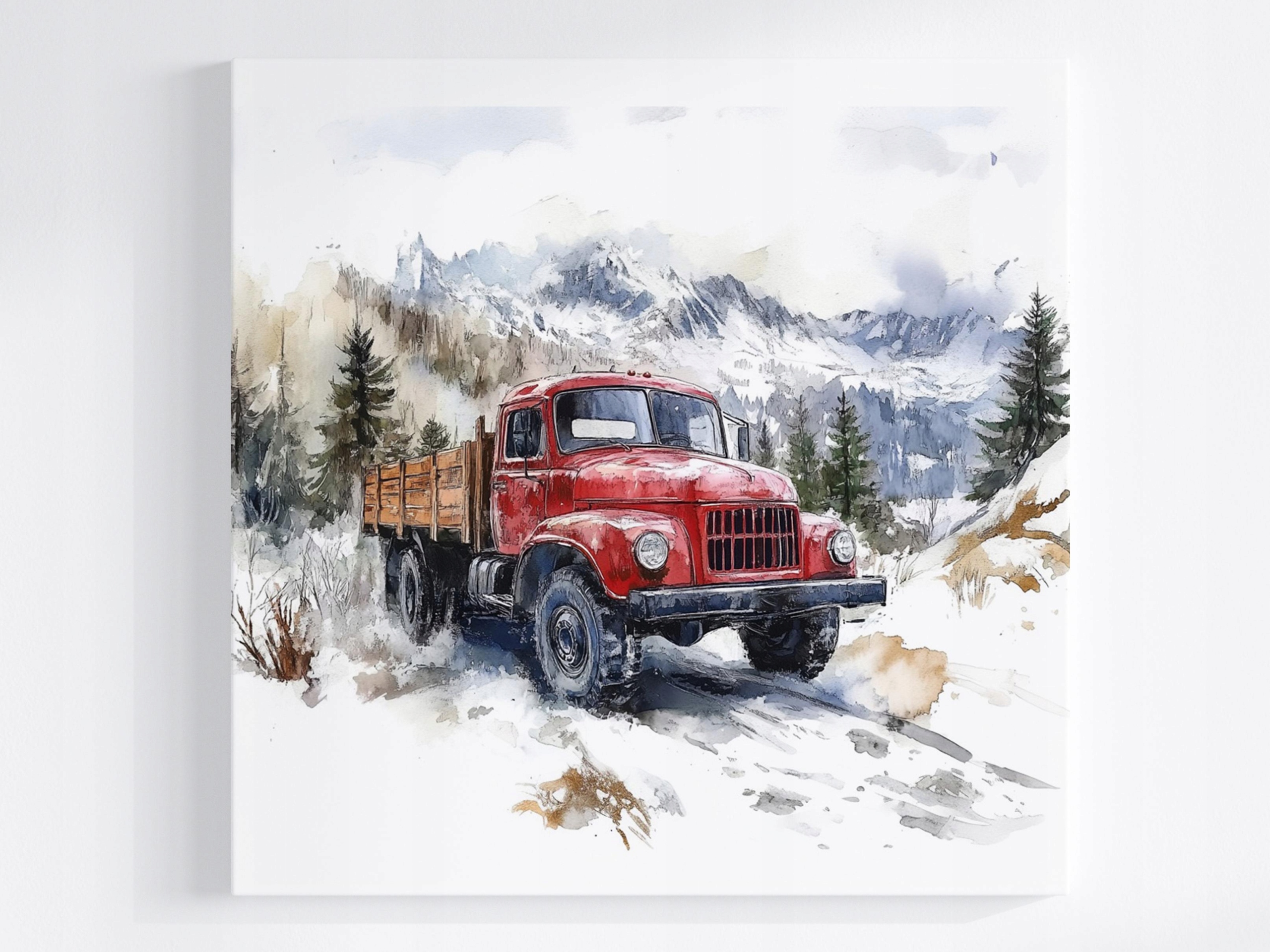 Obraz Na Plátně Canvas Auto Kamion Tatra Cesta Hory Zima 80x80