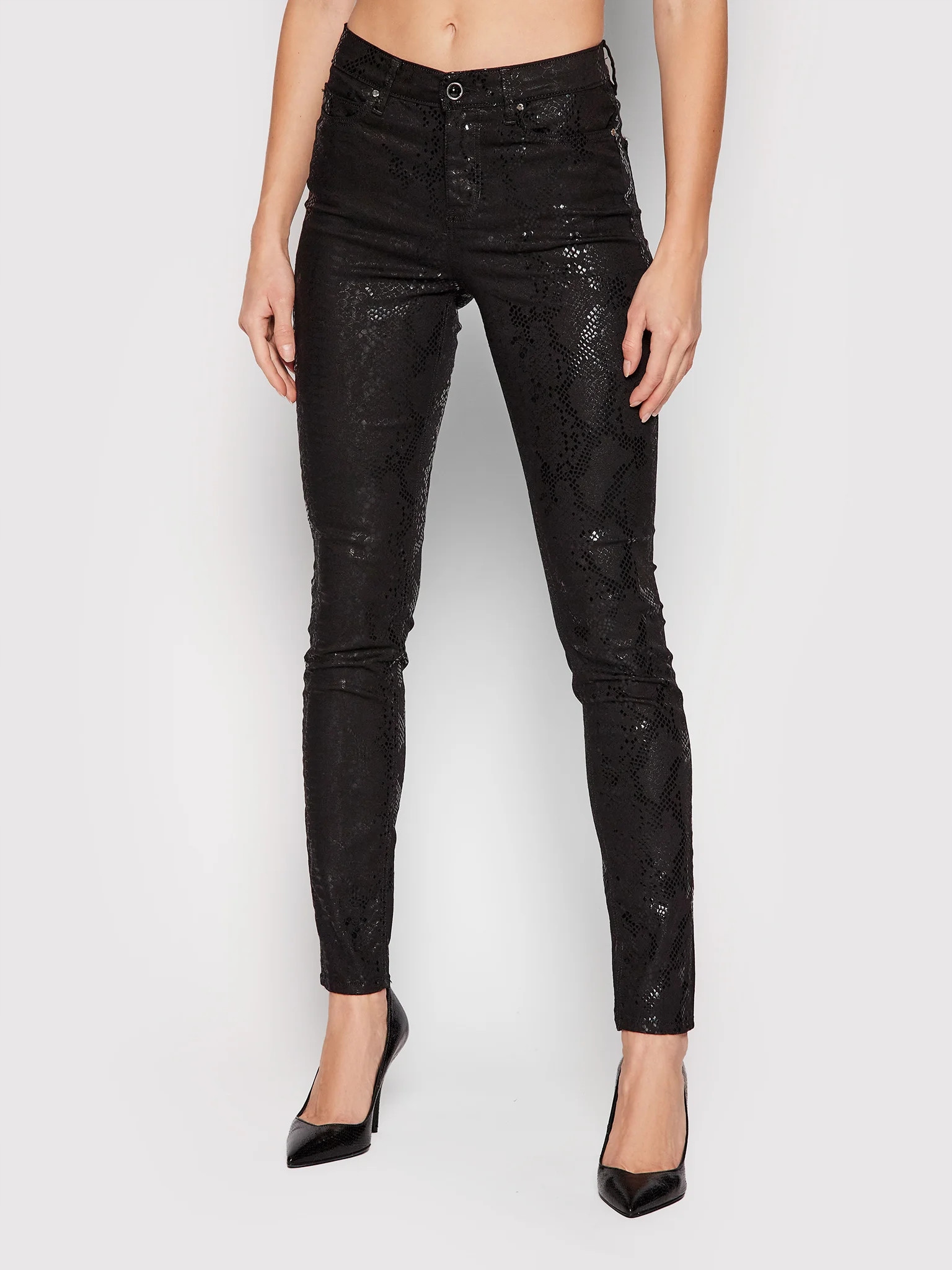 Kalhoty Guess Jeans W2RA46 WE641 Černá vel 30