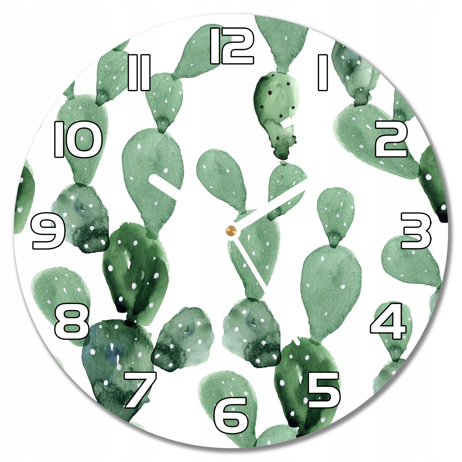 

Piękny okragły zegar ze szkła Kaktusy f30 cm