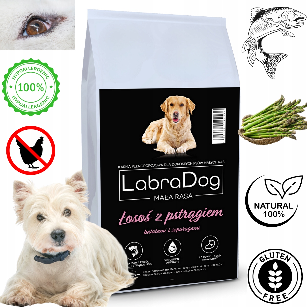 Levně LabraDog Superfood Losos s pstruhem Citlivý západ na skvrny 4 kg