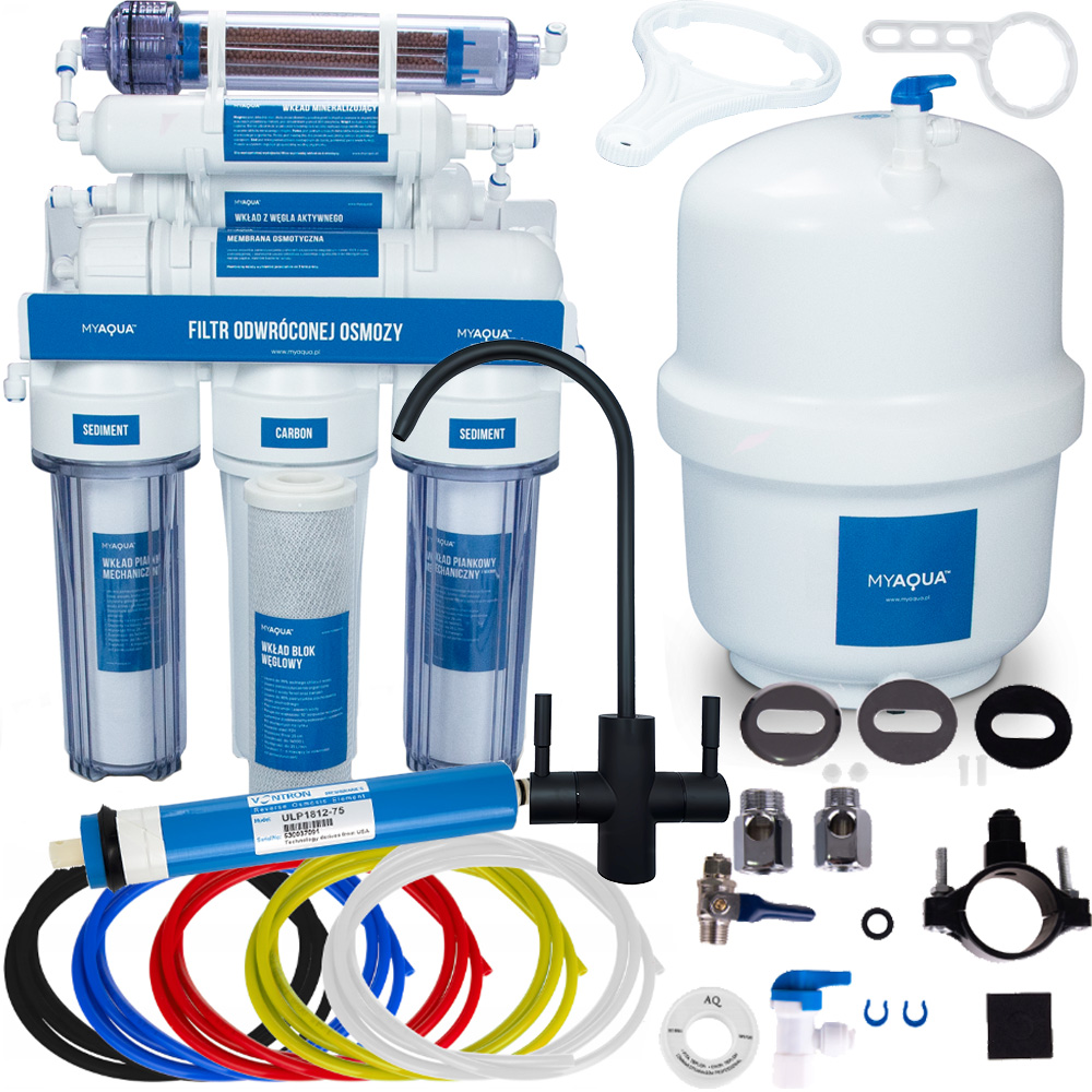 Systém Reverzní Osmózy RO7 Ionizátor Černý Kohoutek Filtr Na Vodu Ro