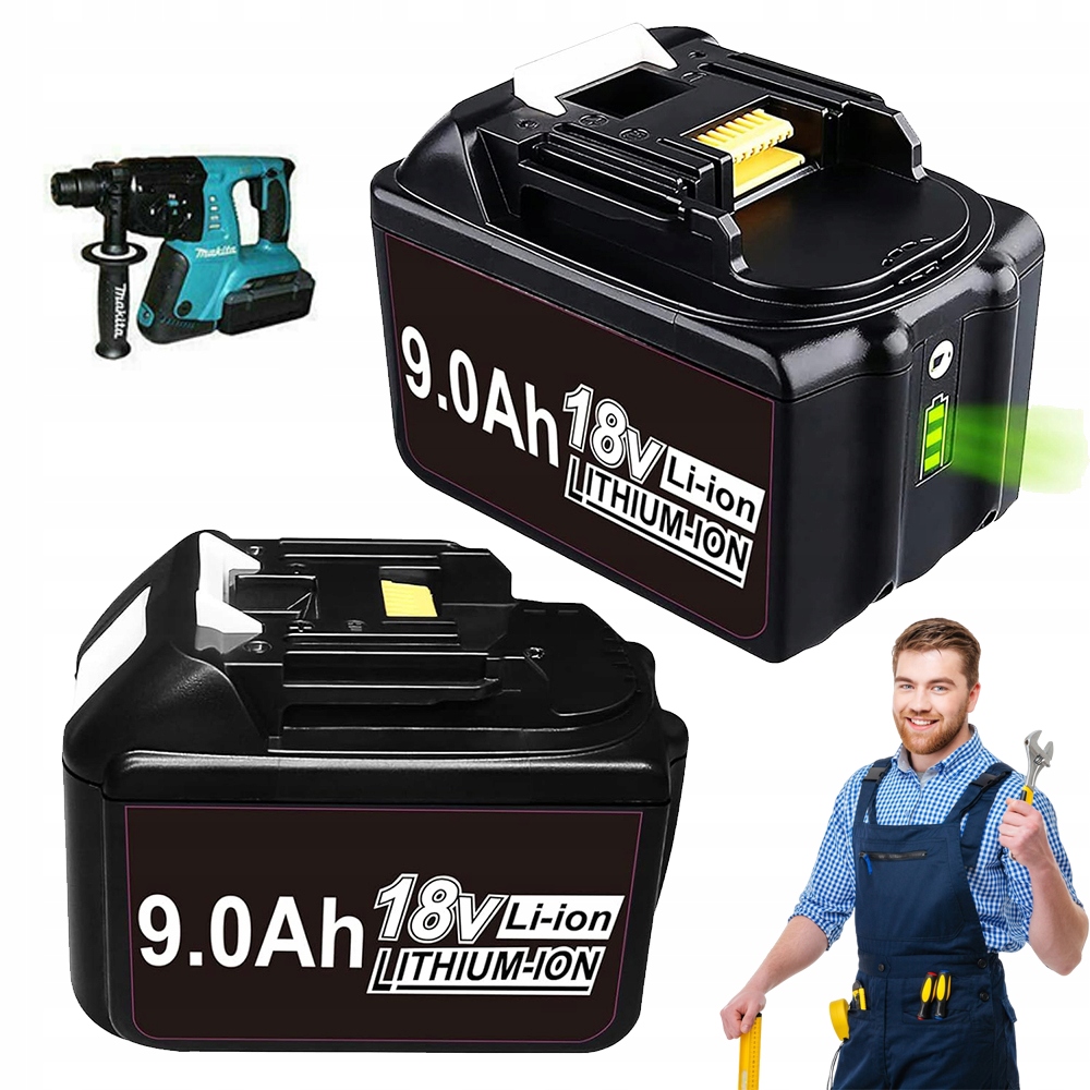 2KS Náhradní Baterie Do Mt 9.0AH Led Indikátor Stavu Baterie Vysoká Kvalita