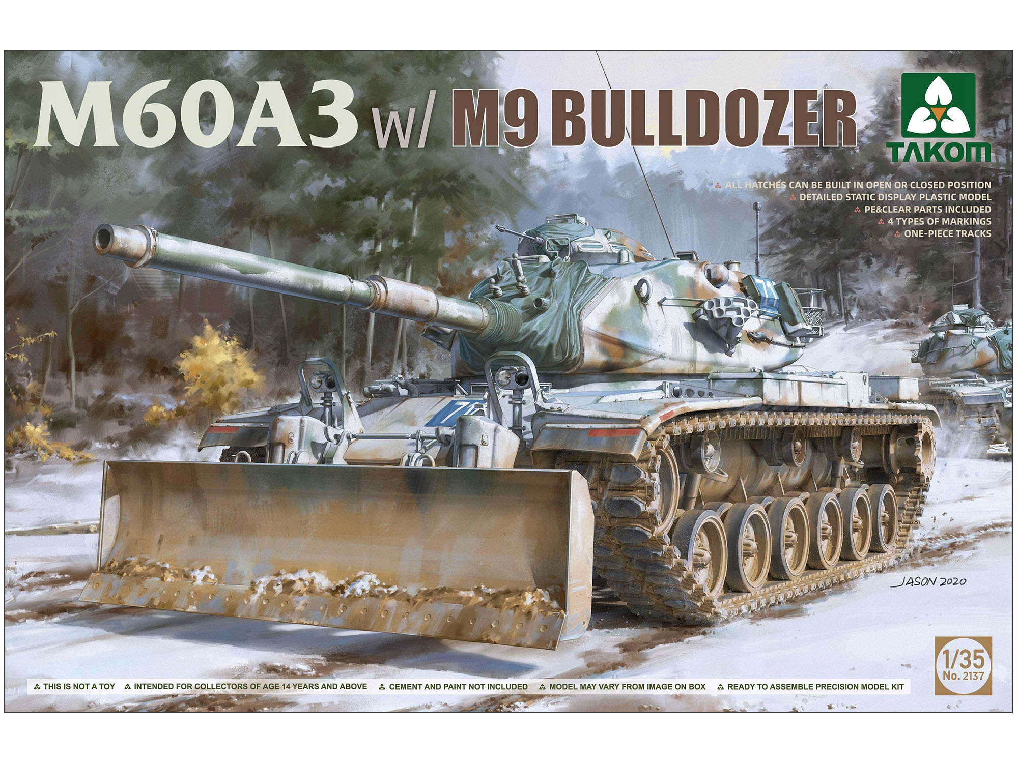 Tank M60A3 Patton w/M9 bulldozer 2137 Takom