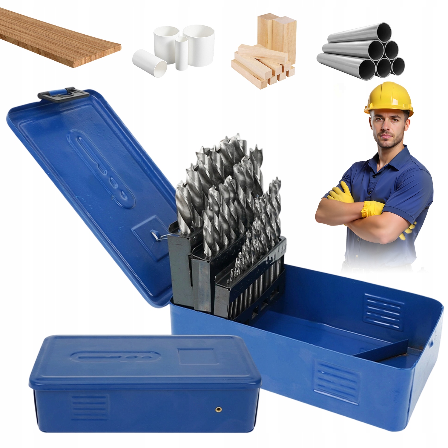 Hss Vrtáky Do Dřeva 25 Kusů 1-13 MM S Kovovou Krabičkou S Indexem