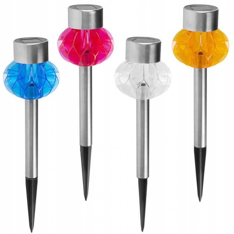 LAMPKI SOLARNE OGRODOWE SOLAR 4sz KOLOROWE LED 2w1