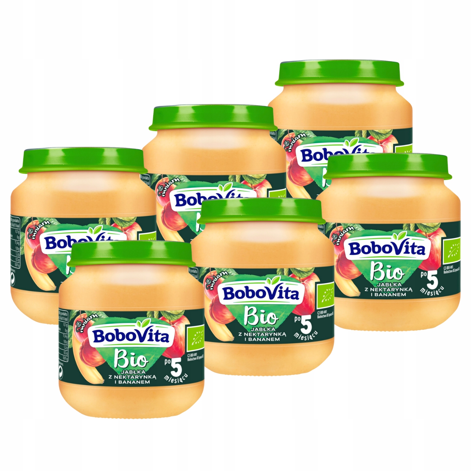 BoboVita BIO Jabłko nektarynka banan 6x125g