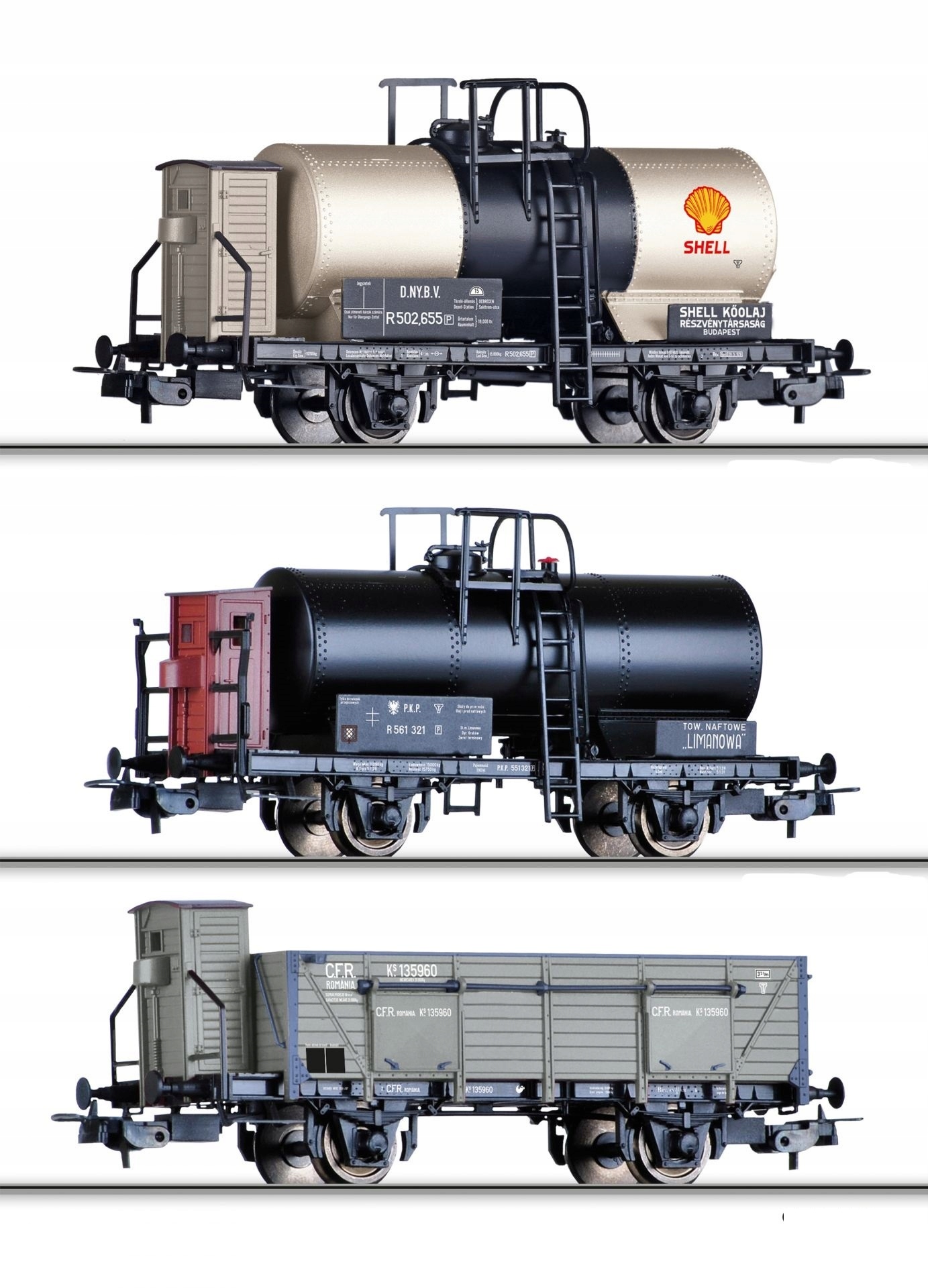 Zestaw wagonów towarowych Pkp Cfr H0 Tillig 70051