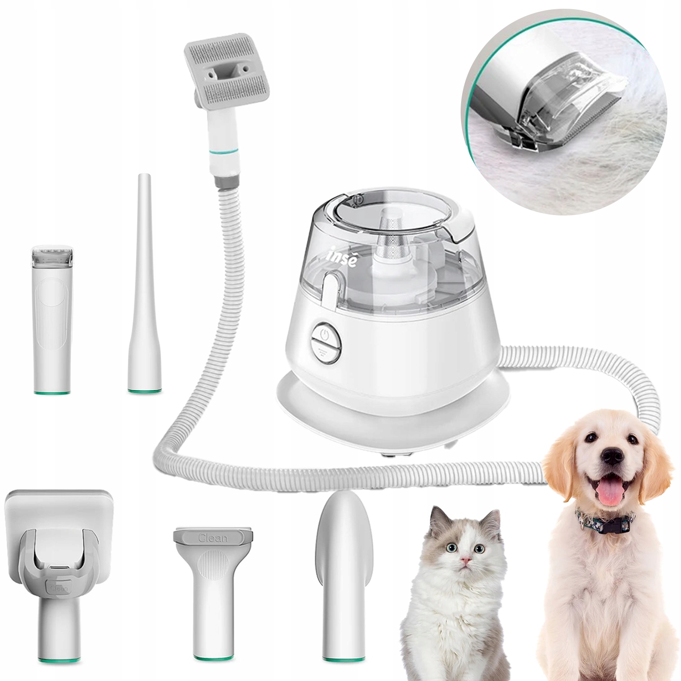 Sada pro péči o zvířata 5v1 s vysavačem na srst, stříhání domácích mazlíčků