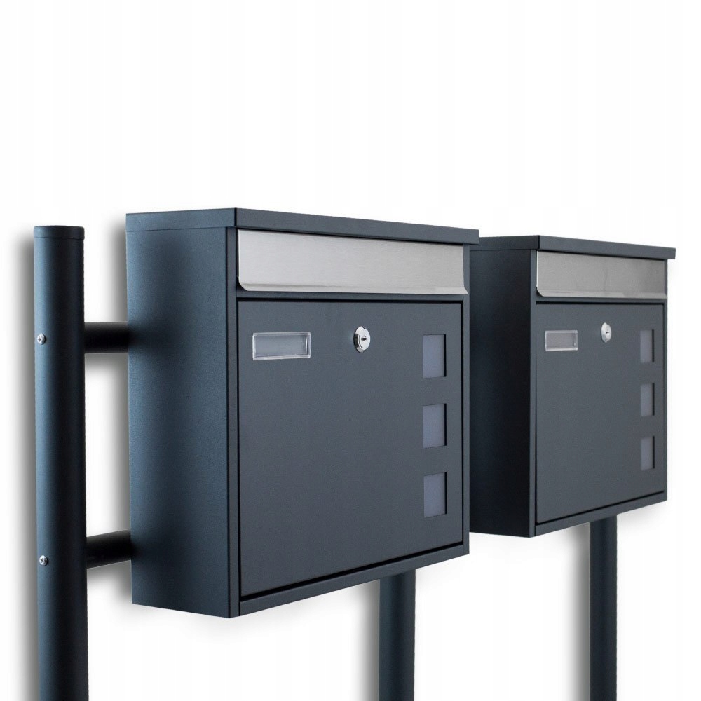 Wolnostojąca skrzynek na stojaku 2szt pocztowe nowoczesne