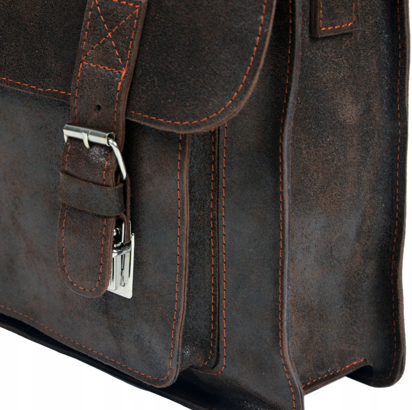 Duża Teczka Torba Młodzieżowa mieści A4 - SKÓRA Głębokość produktu 15 cm