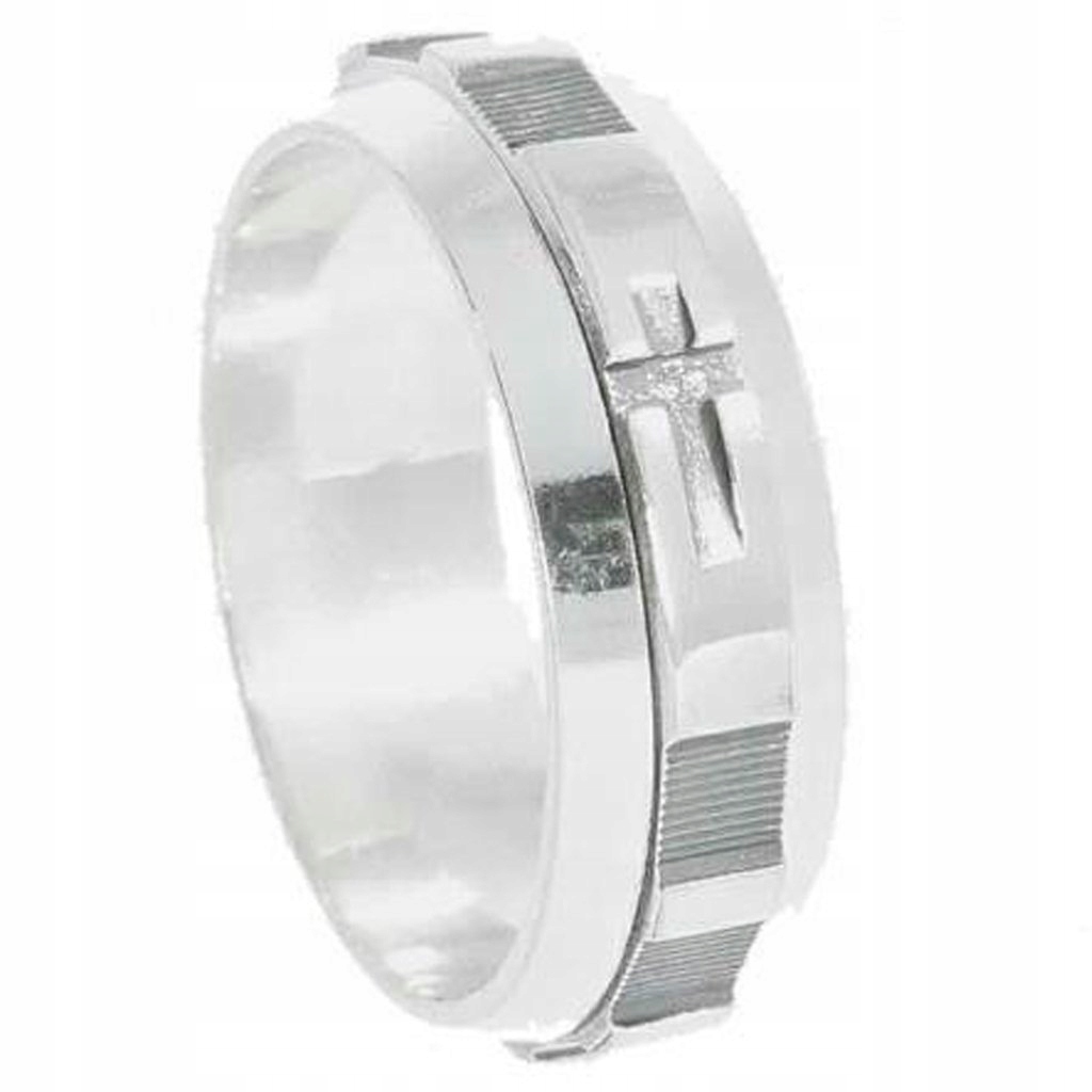 

Różaniec srebrny obrotowy obrączka na palec r. 23