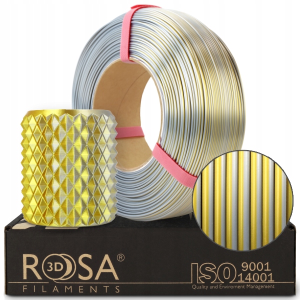 Filament Refill Pla Magic Silk Rosa3D Gold-Silver Złoto Srebrny 1kg 1,75mm