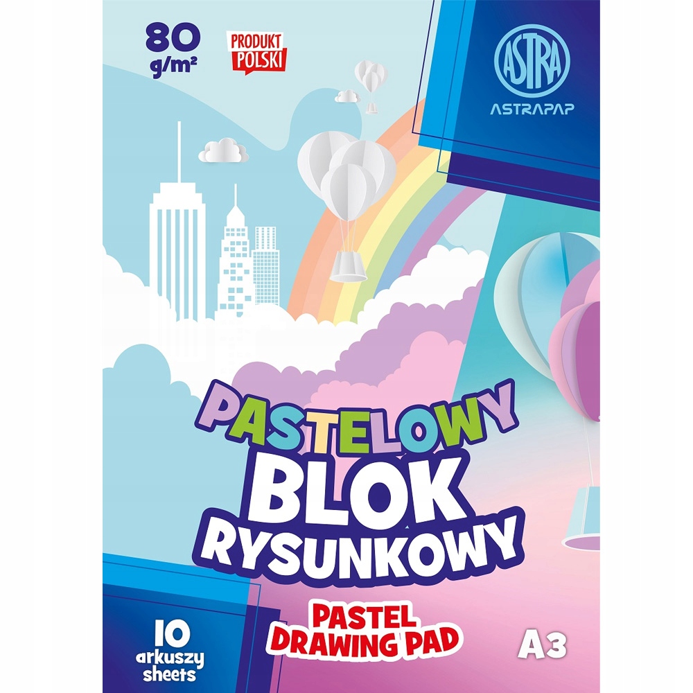 

Blok rysunkowy Astra 10 pastelowych kartek A3