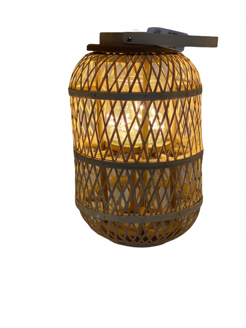 LAMPION LATARNIA BAMBUS BOHO Z LED rozm. L