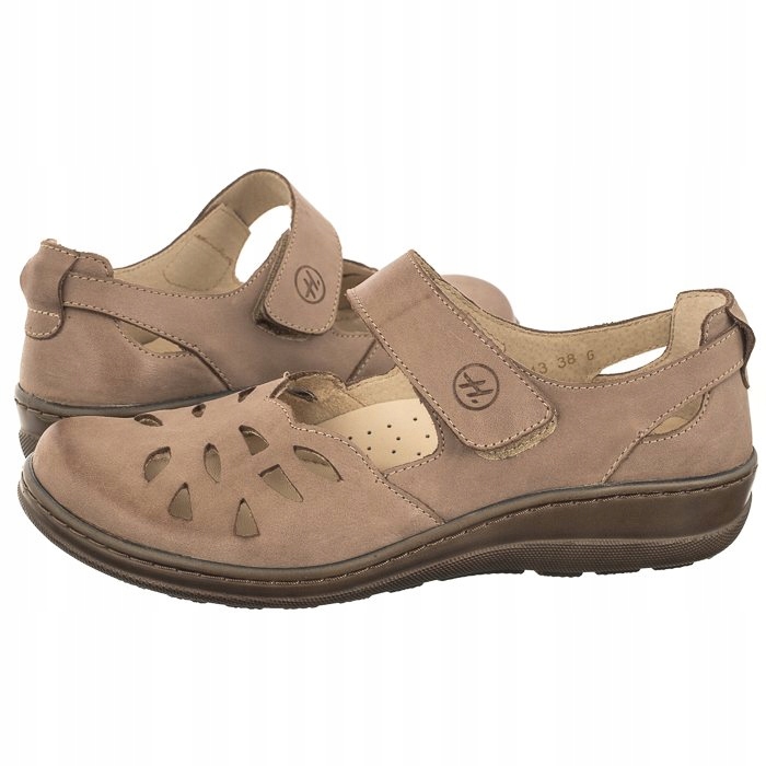 Polobotky Kožené Dámské boty Helios Béžové 4043 02