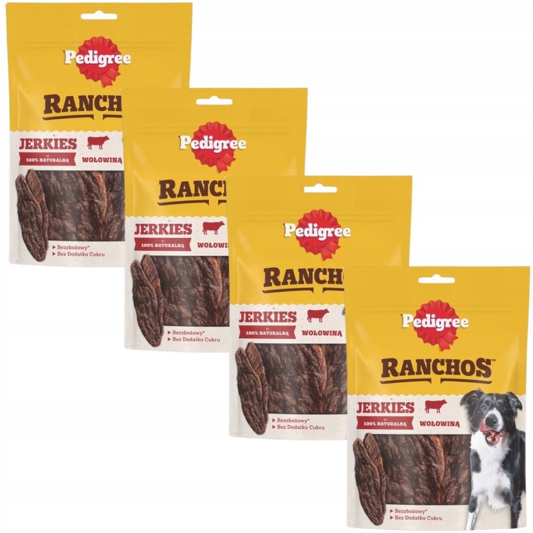 Pedigree Rancho Jerkies s hovězím masem 180 g x 4 kusy