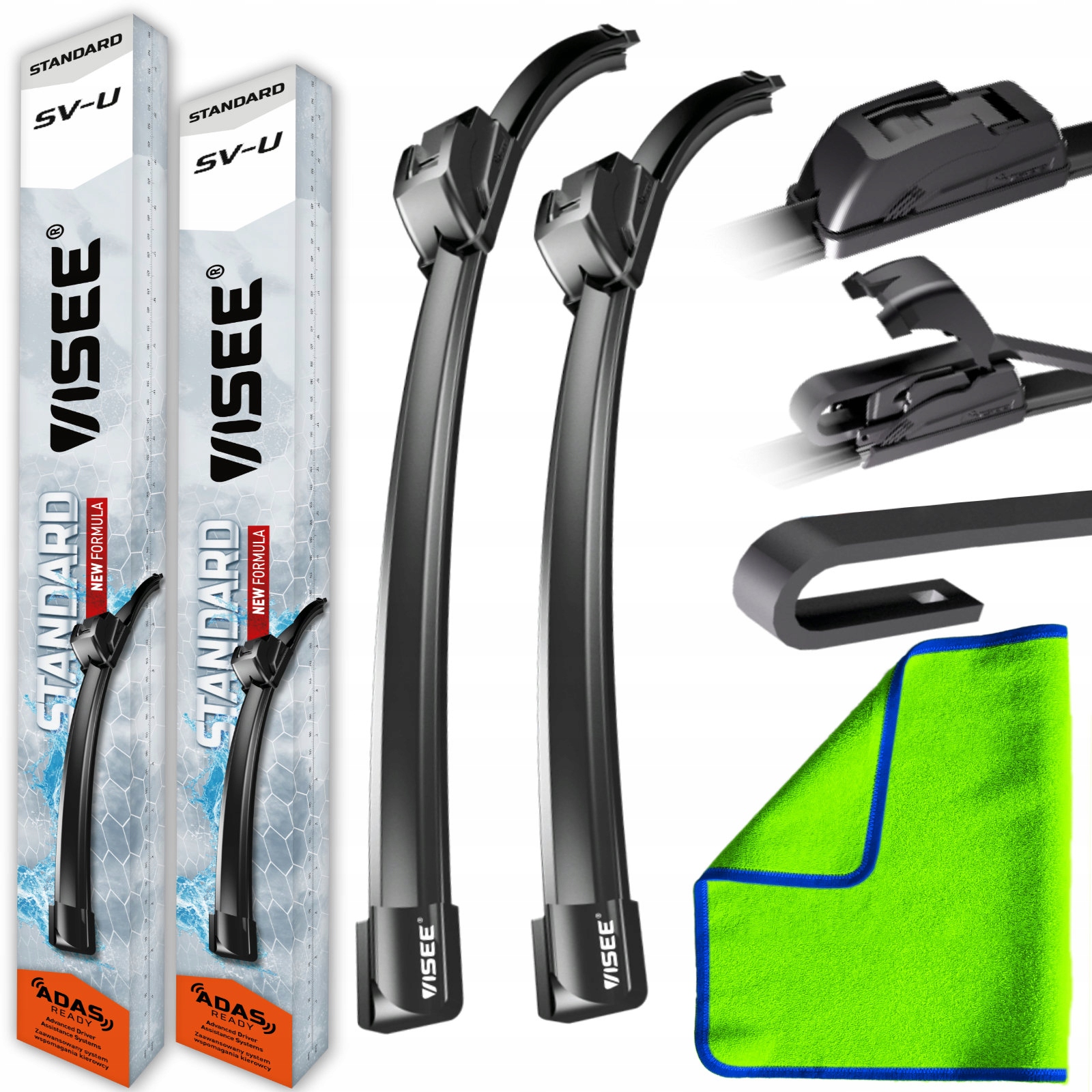 Wycieraczki płaskie Pióra Zestaw Przód Visee 650 500 mm 65 50 cm