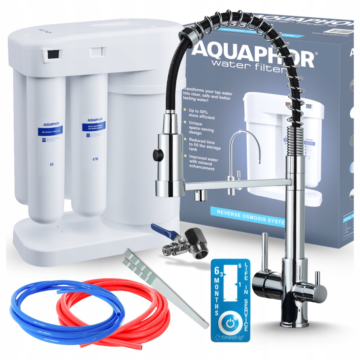 Kuchynský Kran Chrom Vyťahovací Výtok Vodný Filter Aquaphor Morion