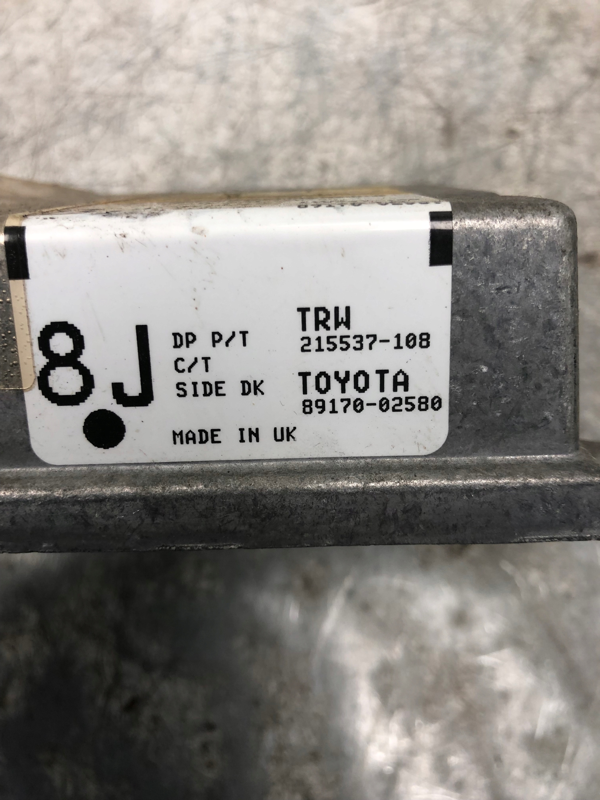 module SENSOR airbag TOYOTA AURIS and 89170-02580