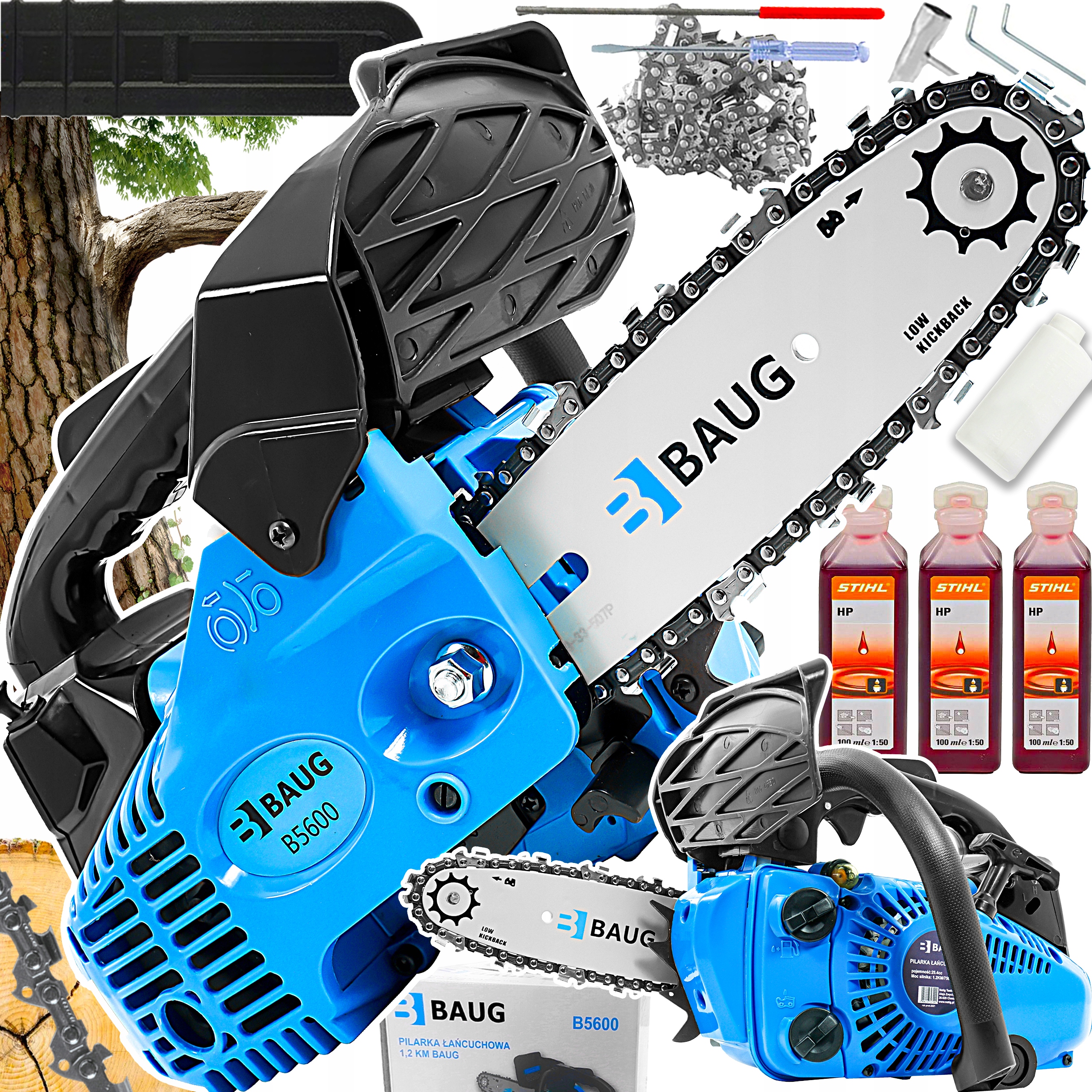 Piła Spalinowa Gałęziówka Do Cięcia Gałęzi Pilarka Łańcuchowa Zestaw Mocna!