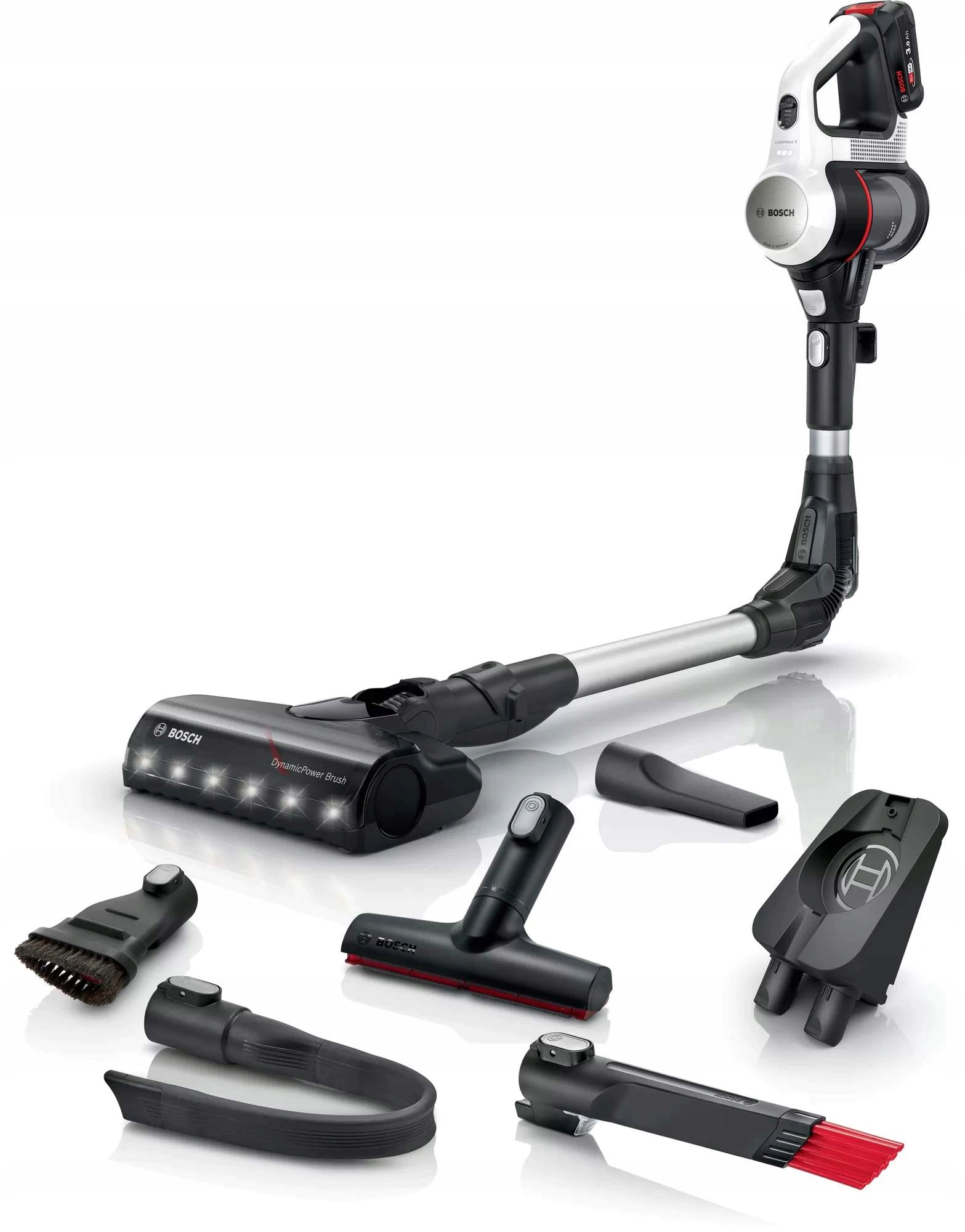 ODKURZACZ PIONOWY BOSCH RĘCZNY 2W1 LED ZESTAW AKCESORIA + STACJA ŁADUJĄCA