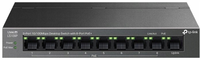 TP-Link LS109P Switch 1x Lan, 8x Lan s PoE+, 63W