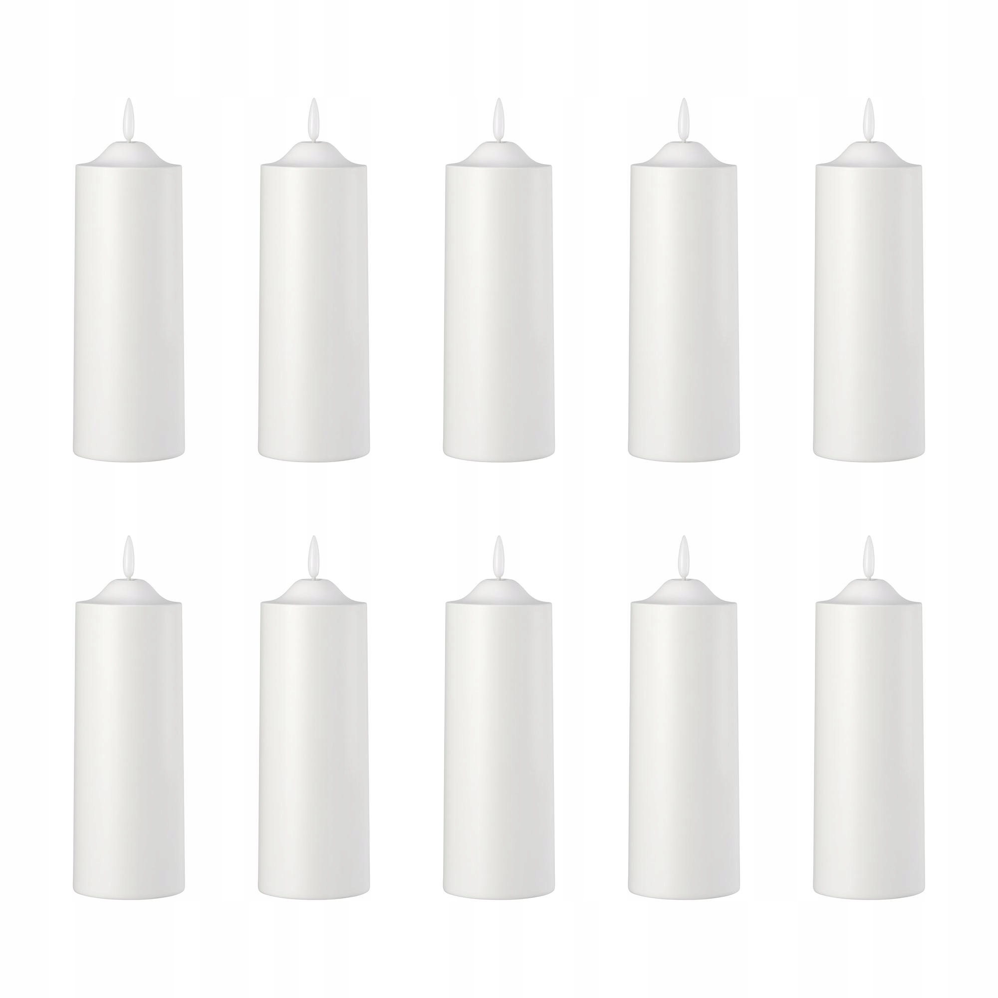 10 ks Sloupcová Led svíčka blikající 19 cm na baterie Smalom