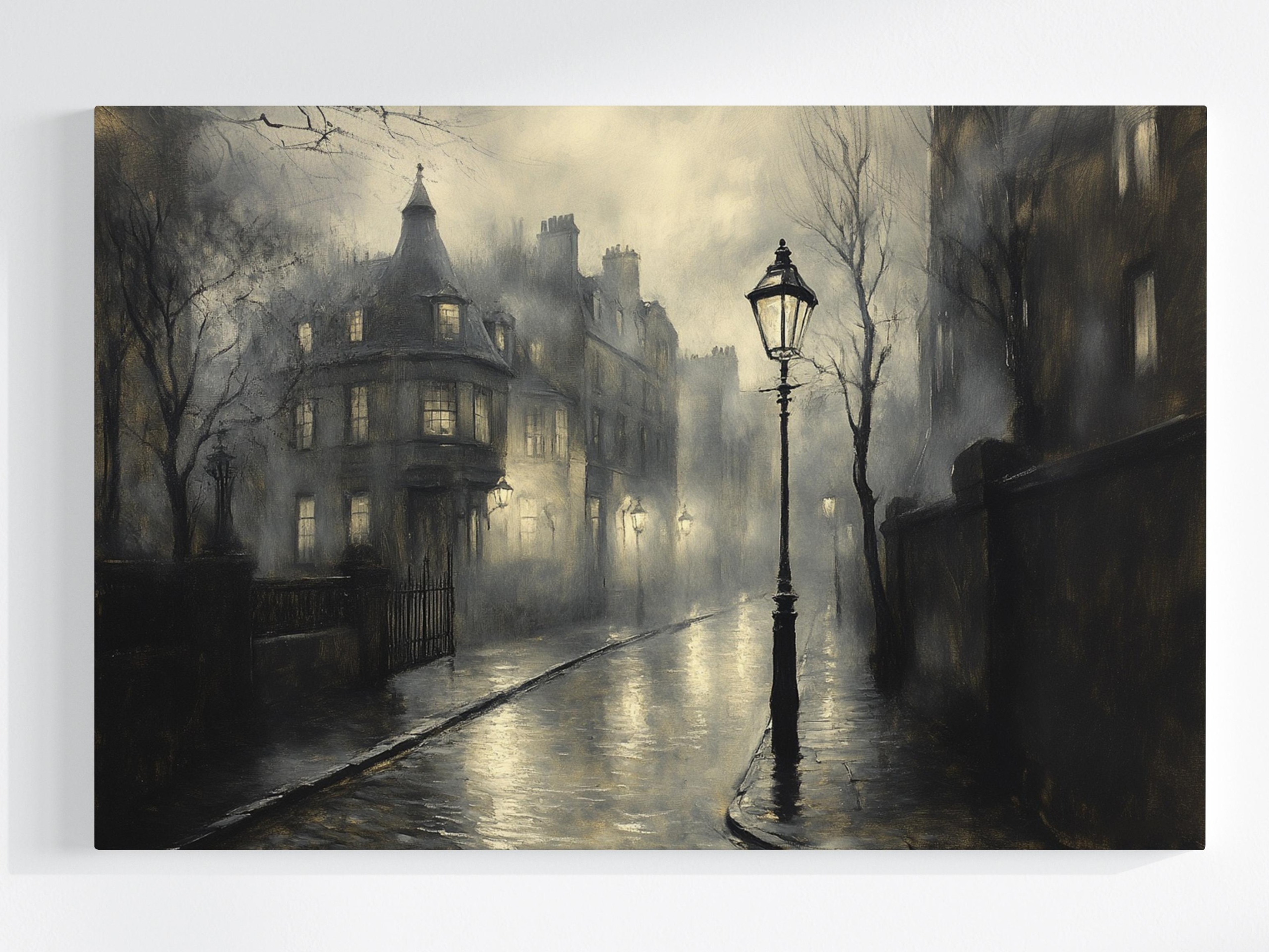 Obraz Na Plátně Canvas Mlha Londýn Déšť Ulice Lucerny Tajemství 120x80