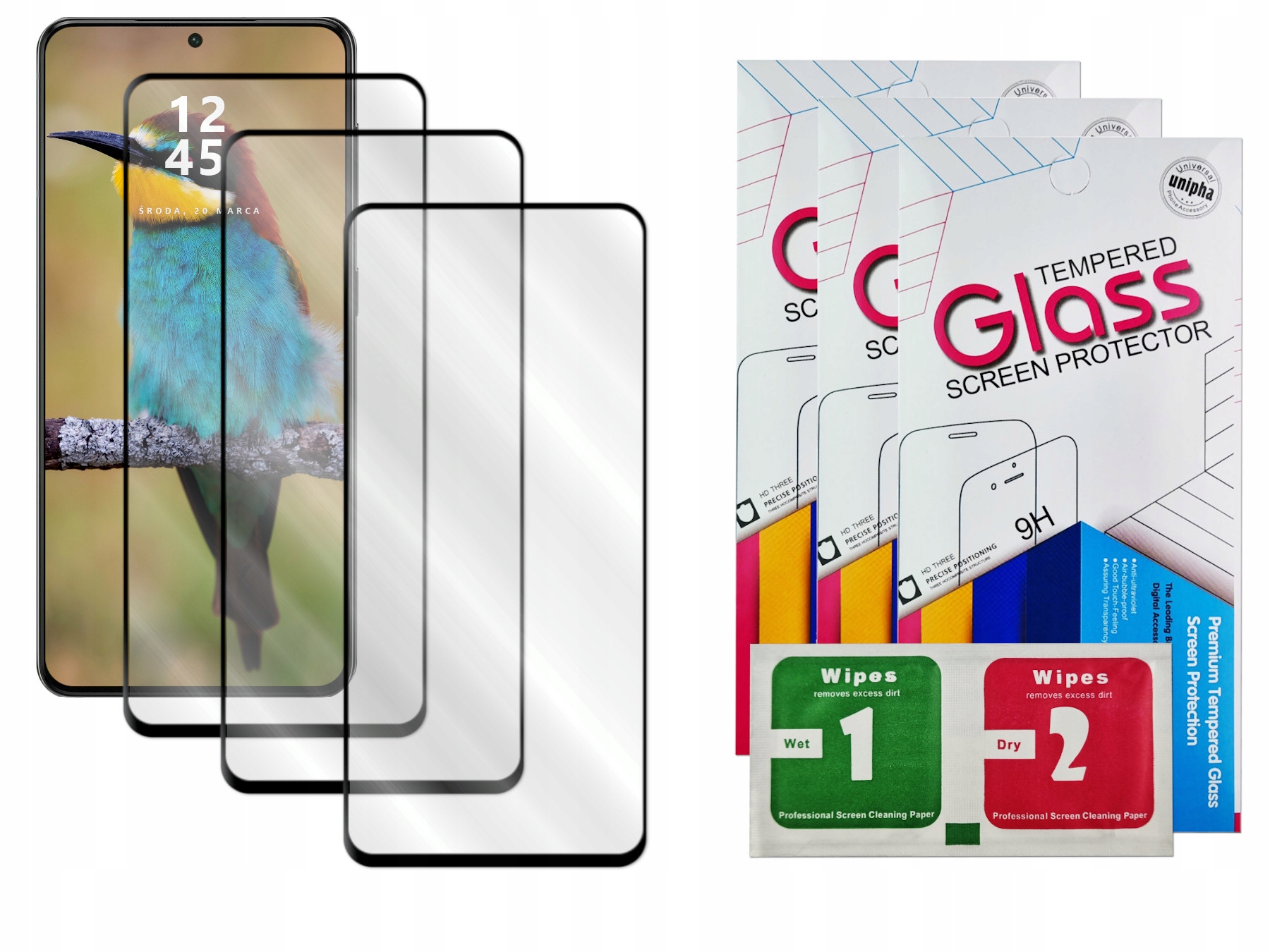 3x SZKŁO PEŁNE FULL GLUE 5D DO POCO X3 NFC Producent SunSky