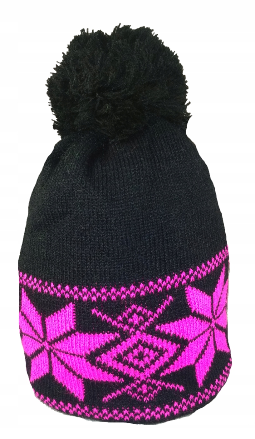 

Czapka Ciepła Akryl Gwiazdka Polar Różowa