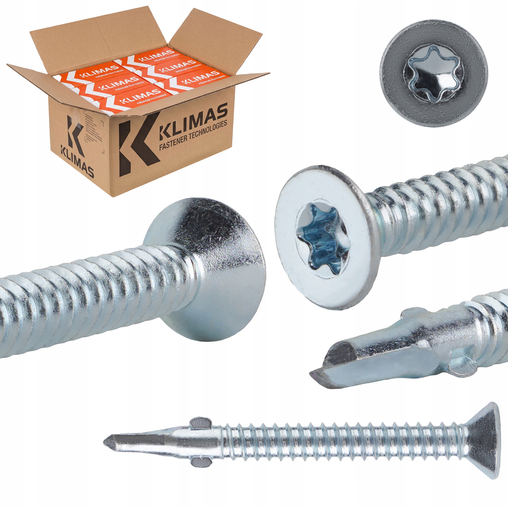 Samorezné skrutky drevo do kovu 6,3x60 mm 2400 ks Klimas Wsdst