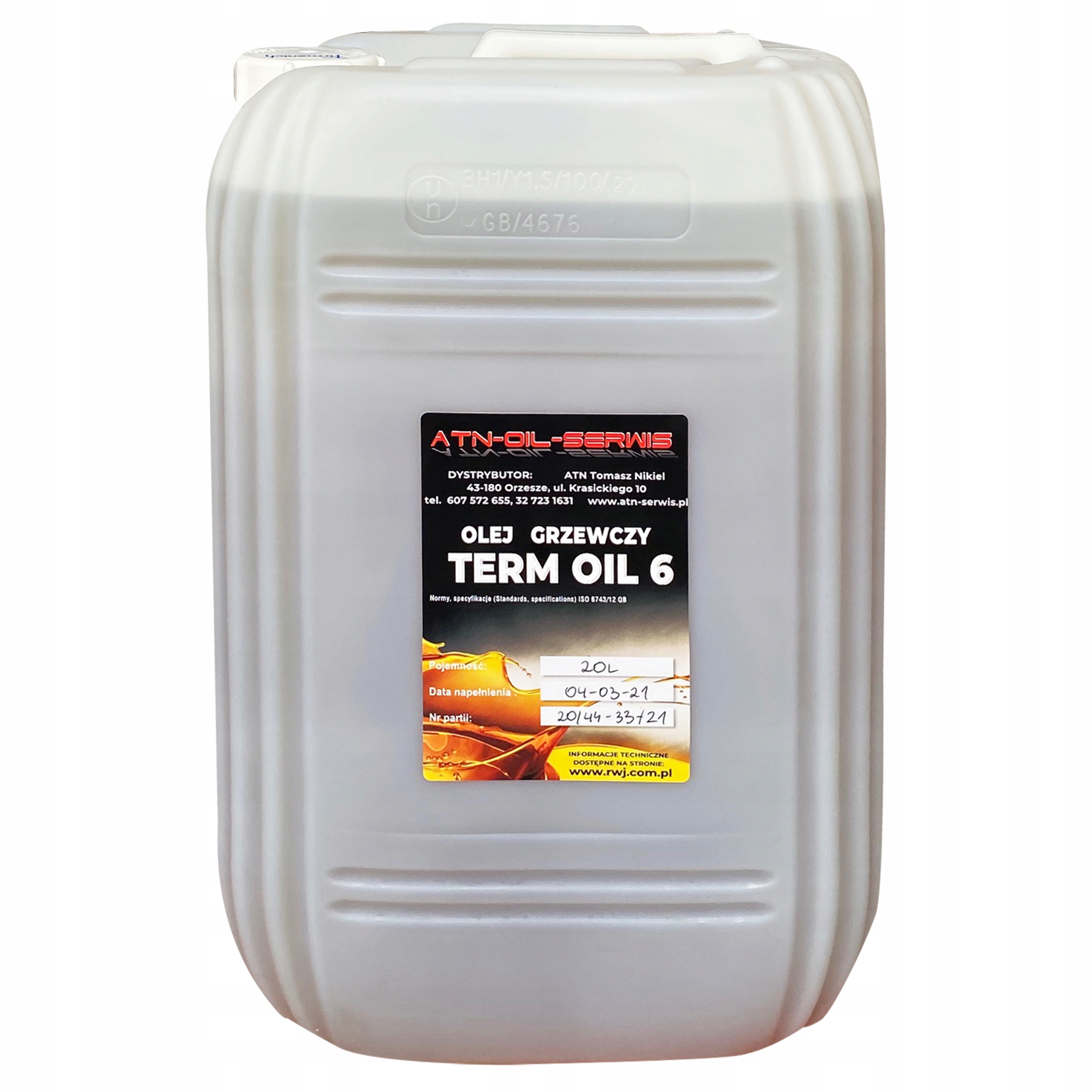 

Olej Do Urządzeń Grzewczych Jasol Term Oil 6 20L