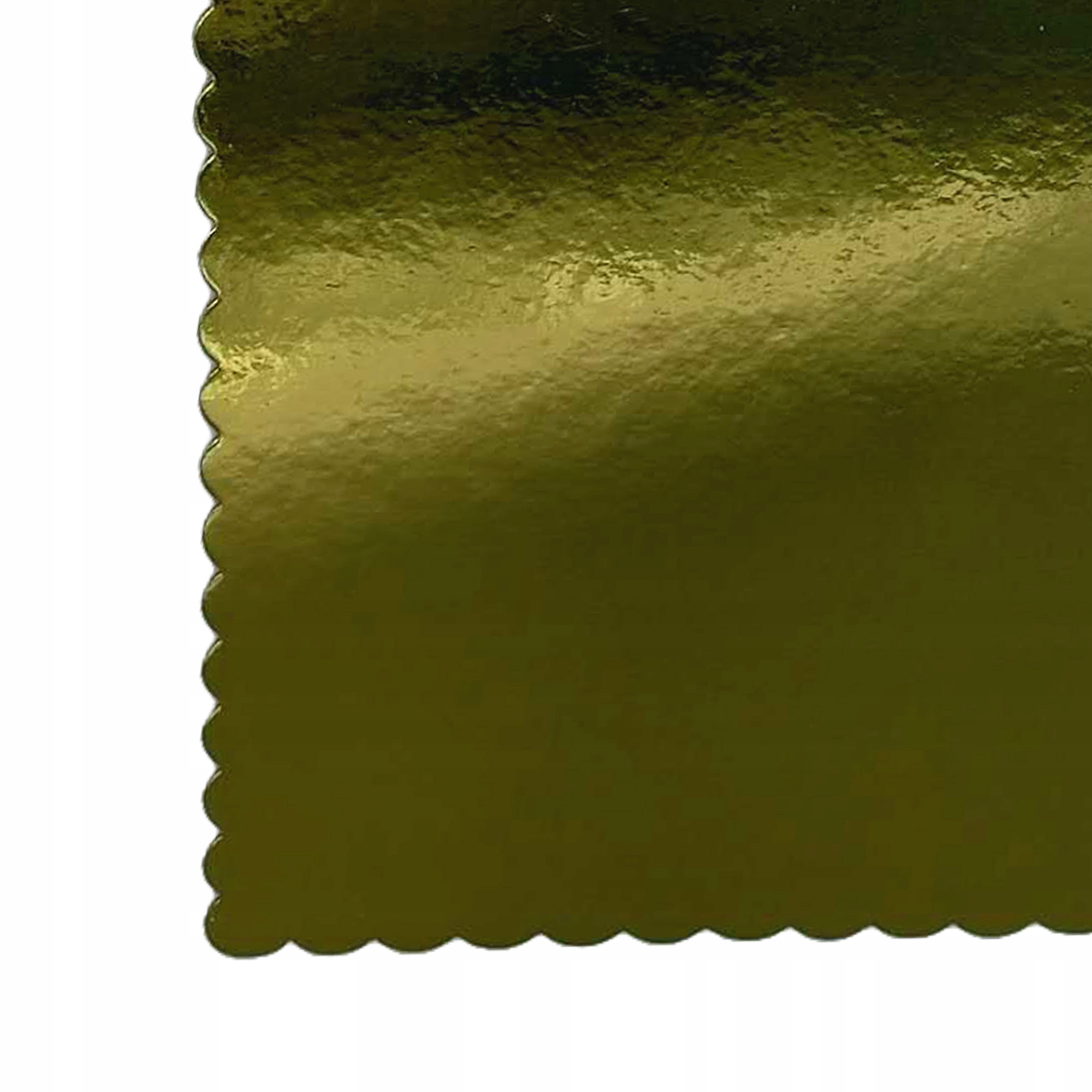 5 SZT PODKŁADY POD TORT CIASTO 30 CM KWADRATOWY ZŁOTY POŁYSK GRUBY SZTYWNY