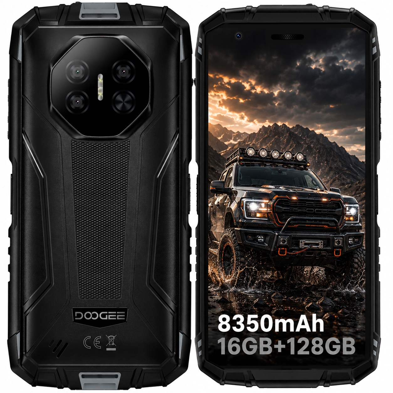 Odolný chytrý telefon vojenský Doogee FIRE3PRO 16GB+128GB NFC/IP69K/Android