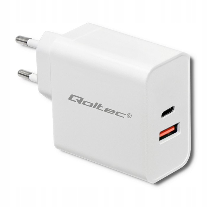 Qoltec Síťová nabíječka 63W 5-20V 1.5-3A Usb typ C Pd Usb Qc 3.0