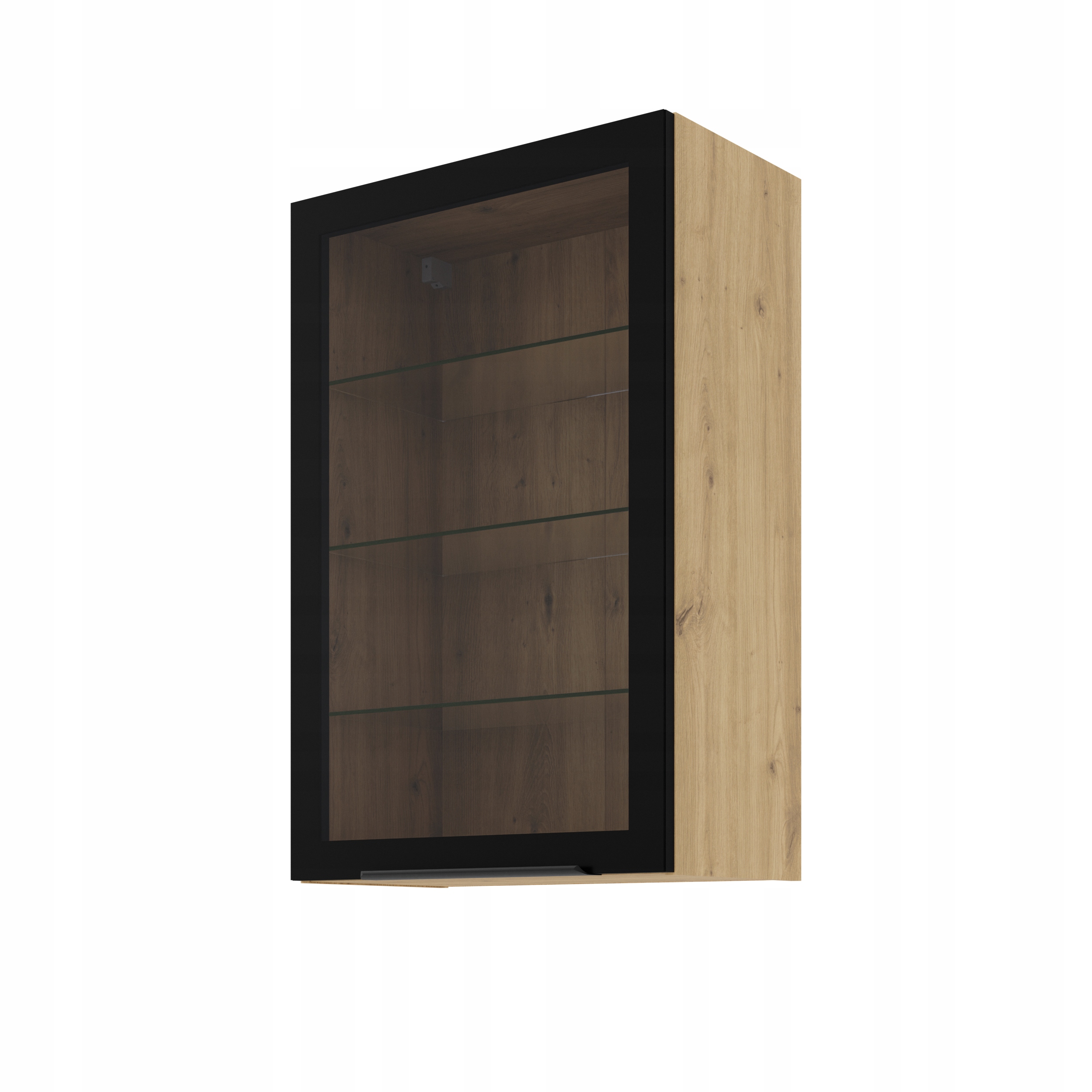 Kuchyňská skříňka vitrína 60 vitrína 60 cm závěsná vitrína Dub Artisan Černá