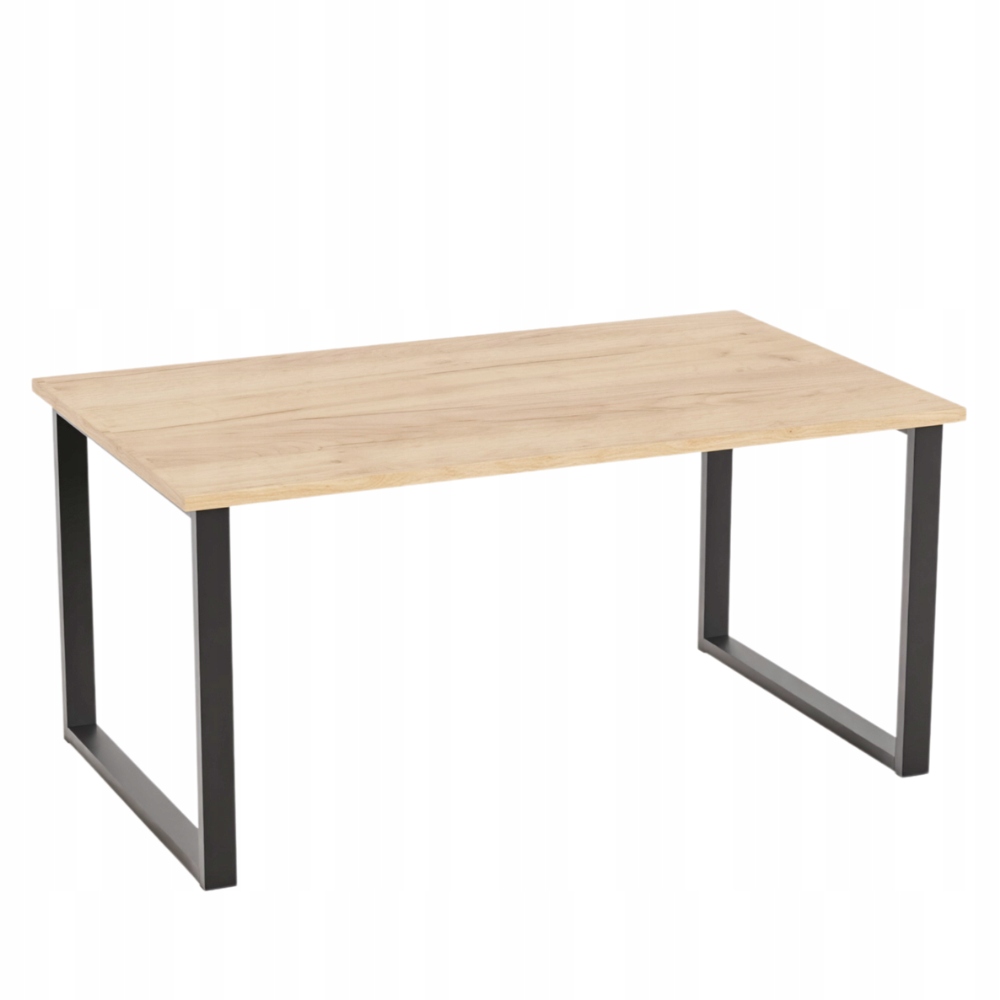 Kávový stolek, lavice, loftový dub craft, 80x60x48, kovové nohy