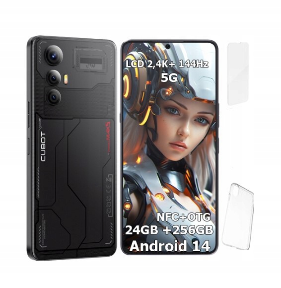 Smartphone Cubot Max 5 24/256GB Nfc Dual Sim 5G 4G 6,95" Otg Pouzdro