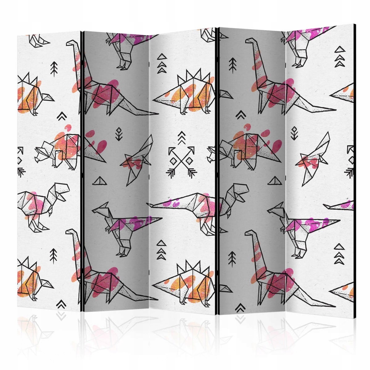 

Parawan 5-częściowy - Dinozaury origami II