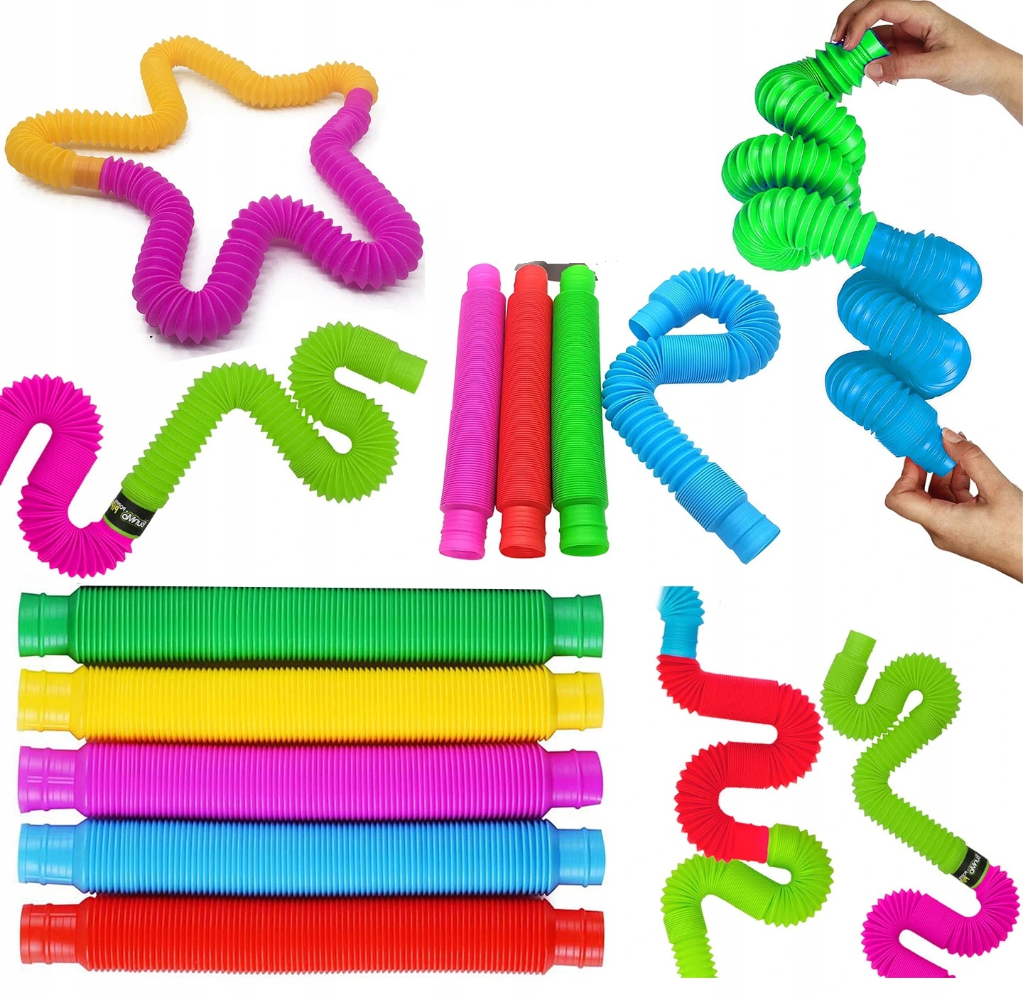 

Rury Rurki Tuby Sensoryczne Pop Tube Zestaw 36 Szt