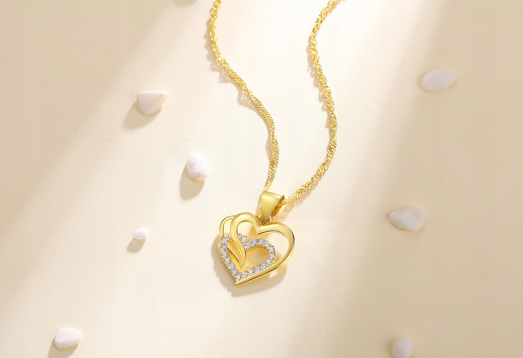 ZŁOTY NASZYJNIK SERCE ŁAŃCUSZEK ZAWIESZKA DAMSKI SREBRO 925 ORYGINALNY EAN (GTIN) 5904917802434