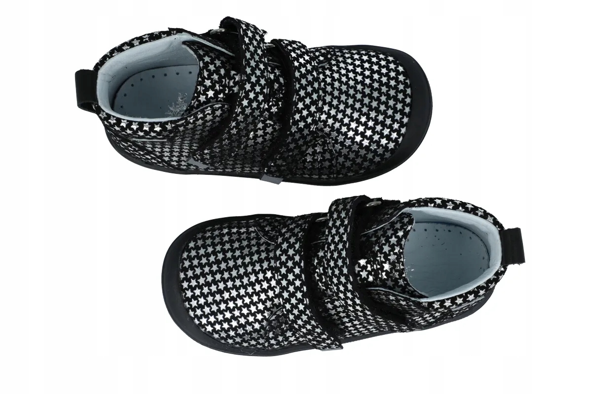 Bartek trzewiki barefoot 11025 skórzane buty na rzep za kostkę lekkie r. 22 Kolor czarny