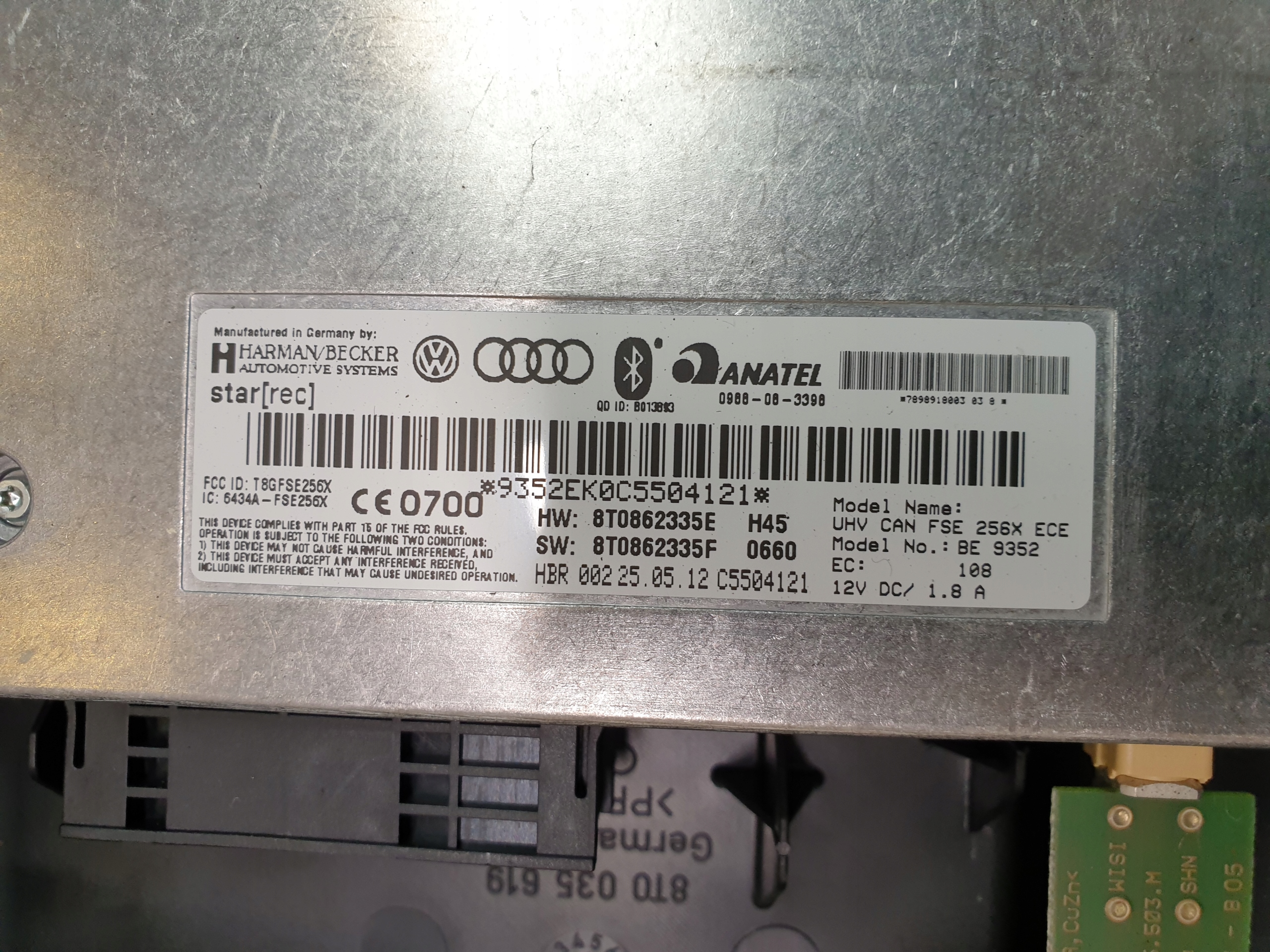 module control unit BLUETOOTH cover AUDI A5 8T 8T0035613 8T0862335E 8T0035619