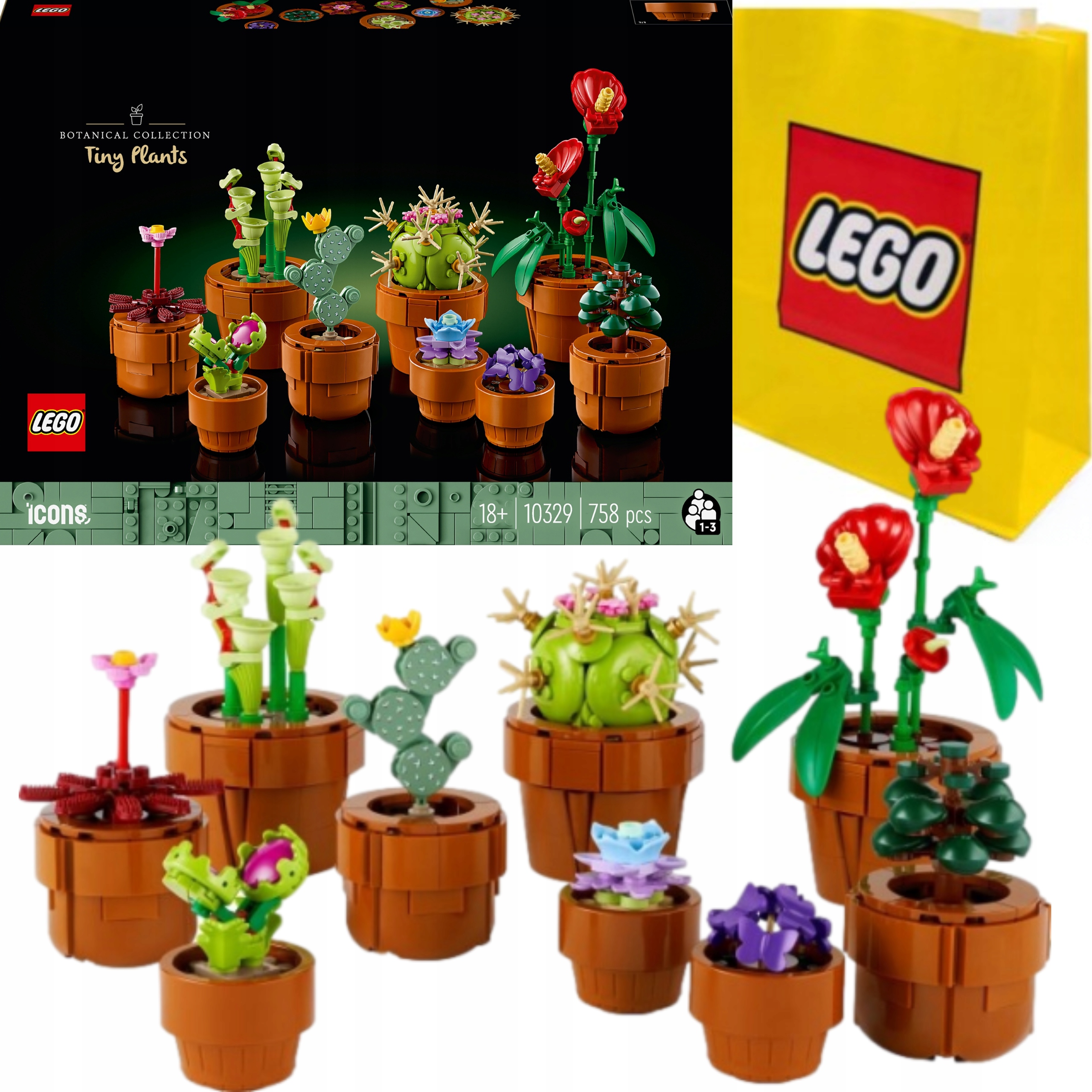 Lego Icons Valentýnský Set Květiny Dárek Malé Rostlinky 10329 Taška