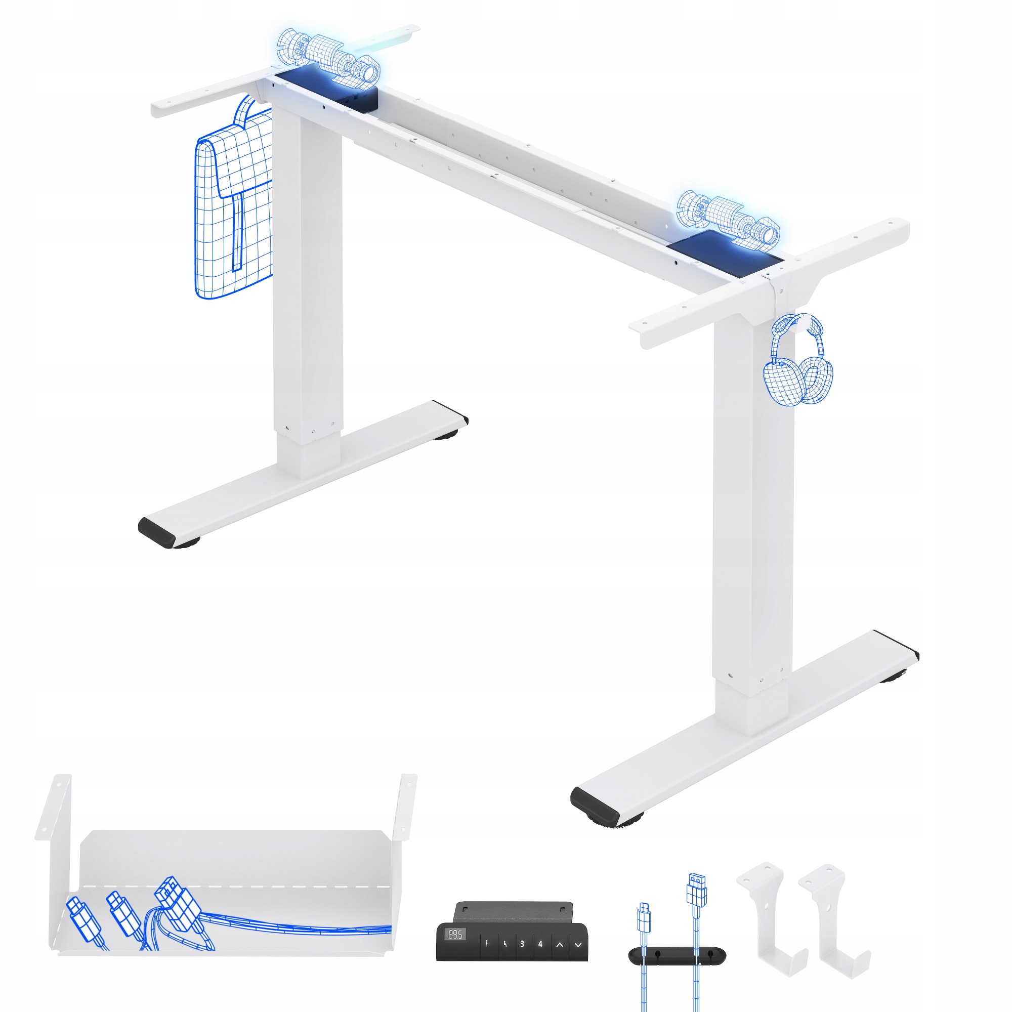 FlexiSpot Elektryczny Stelaż Biurka z Regulacją Wysokości, Dwa Silniki