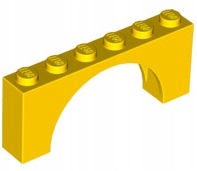 

Lego Łuk/Mostek 1x6x2 Żółty (15254/6192924) 1szt