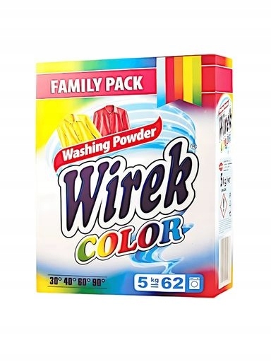 Levně 2x Prášek na praní barevných tkanin 5 kg Wirek Color Karton 62 Praní