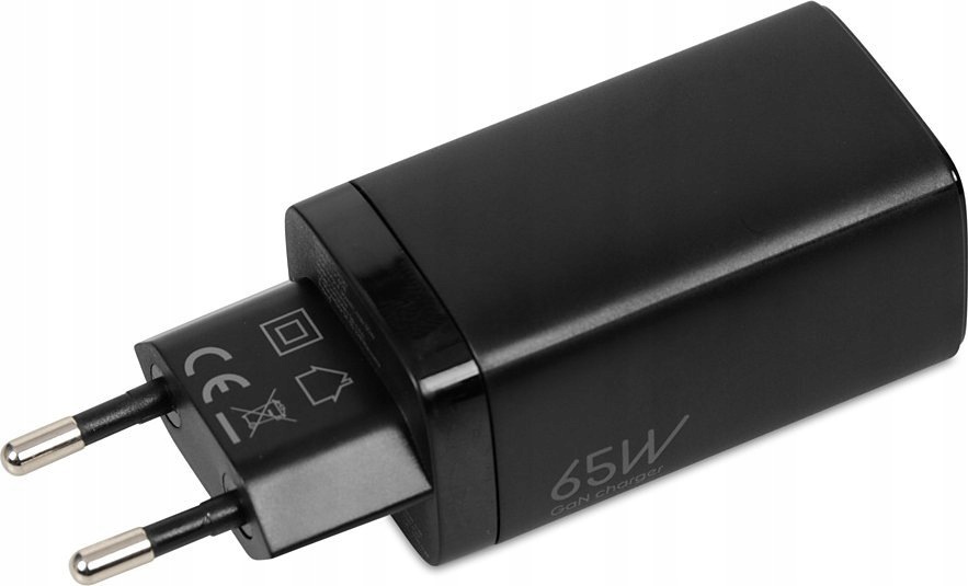 Ładowarka iBOX GaN iBOX C-65 PD65W 1x Usb-a 2x Usb-c 5 A (ILUC65B)